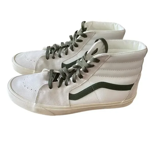 Men\'s Vans SK8-Hi Sail White Olive Green Size 12 US / 46 EUR Suede Top SK8-Hi Shoes | MJ Footwear main image 4